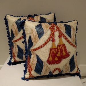 A Pair of Regal tasseled pillow covers